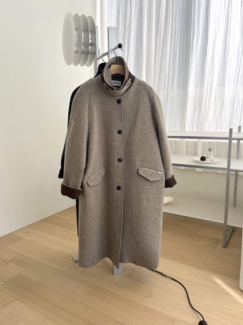 NYLON韓國直郵㊣女士新品25秋冬人氣熱賣職業中長款大衣羊毛NYLON中長款大衣