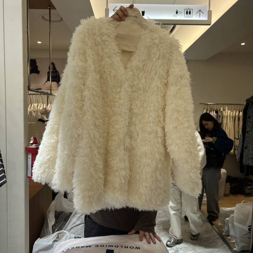 BY FLOW韓國直郵㊣女士新品休閑熱賣職業25秋冬中長款大衣開衫BY FLOW中長款大衣