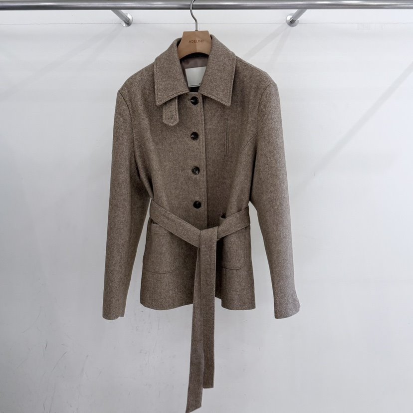 ADELINE韓國直郵㊣女裝新款時尚熱賣職業25秋冬人氣夾克含腰帶ADELINE夾克
