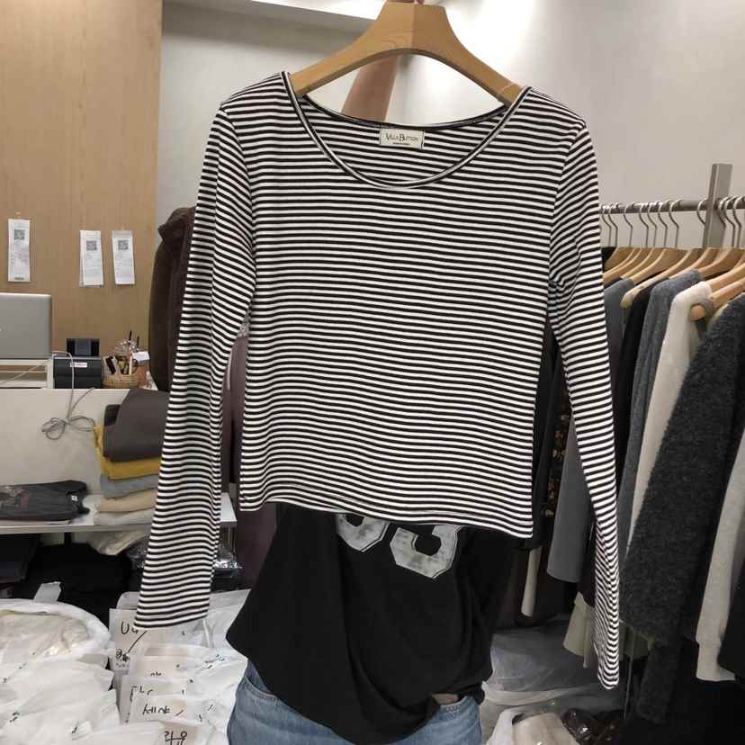 VILLABUTTON韓國直郵㊣女士新款真品職業時尚25秋冬長袖T恤VILLABUTTON長袖T恤