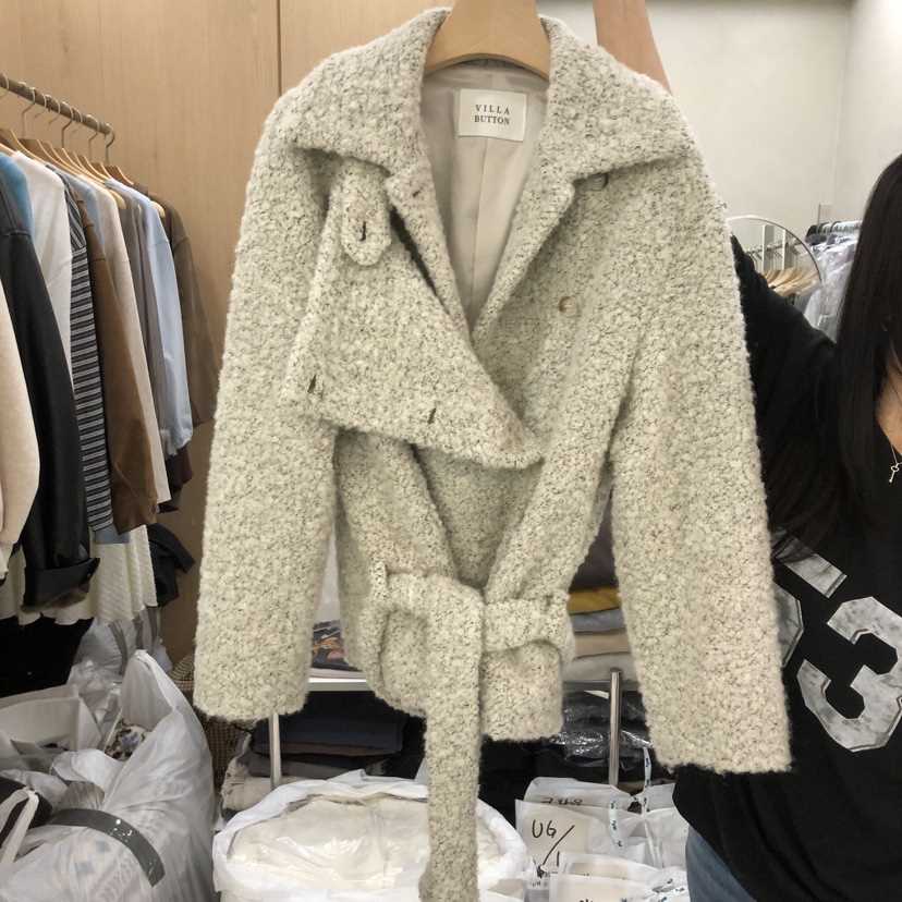 VILLABUTTON東大門㊣實拍女裝新品時尚真品推薦人氣短款大衣VILLABUTTON短款大衣