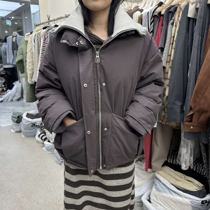 AMOEBA韓國直郵㊣女裝新款休閑真品推薦時尚25秋冬短款羽絨服絨AMOEBA短款羽絨服