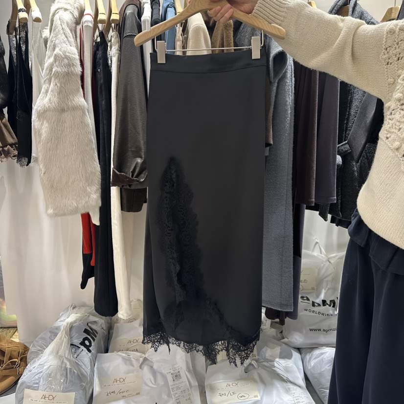 AHOY韓國直郵㊣女裝新款職業真品人氣熱賣推薦時尚長裙蕾絲AHOY長裙