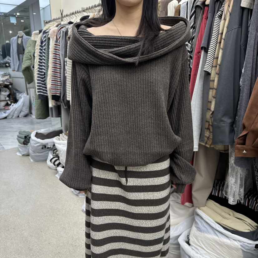 AMOEBA韓國代購㊣女裝新款時尚熱賣25秋冬休閑職業人氣毛衣AMOEBA毛衣