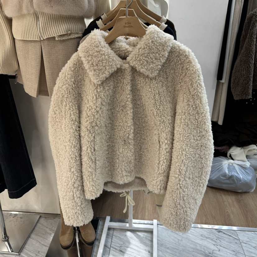 ABLESTUDIO韓國代購㊣女裝新款真品職業人氣推薦休閑短款大衣ABLESTUDIO短款大衣