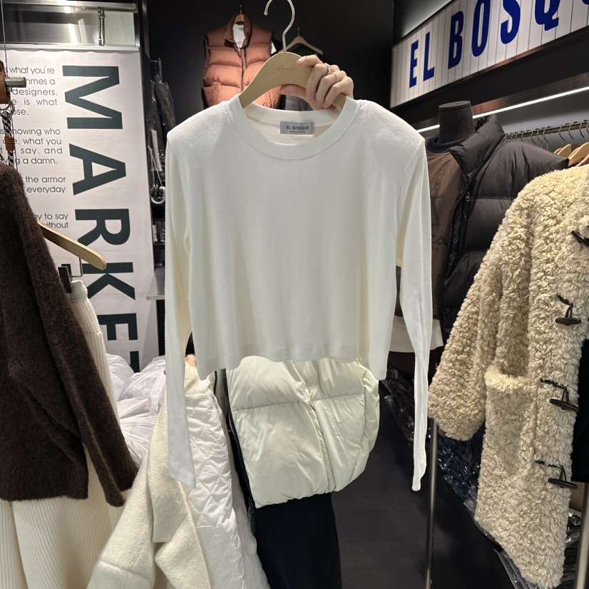 EL BOSQUE東大門㊣實拍女裝新品25秋冬推薦休閑時尚長袖T恤EL BOSQUE長袖T恤