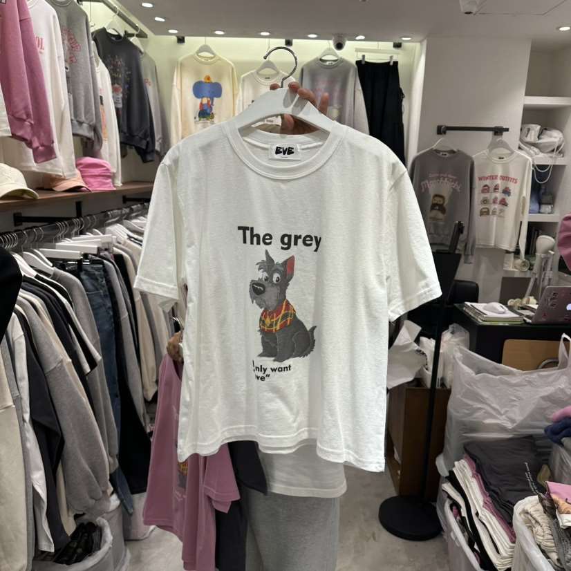 EVE韓國代購㊣女裝新品休閑25秋冬推薦時尚熱賣真品人氣T恤EVET恤