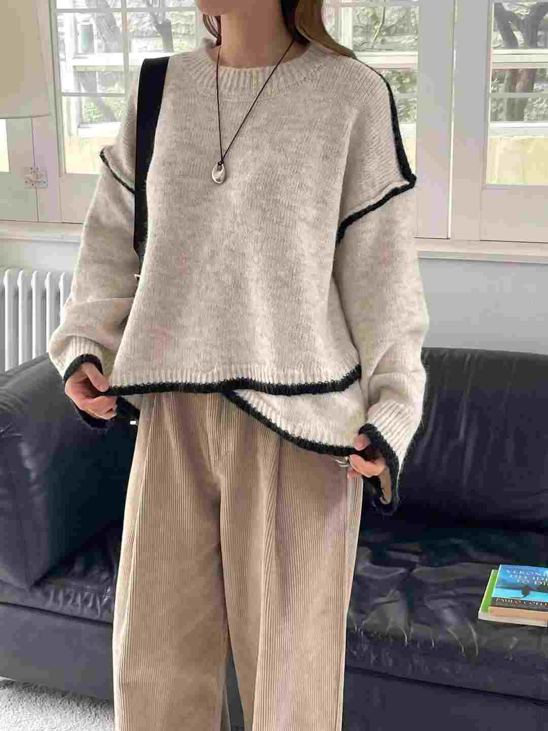 EROOM韓國代購㊣女士新品25秋冬真品時尚推薦熱賣人氣休閑毛衣EROOM毛衣