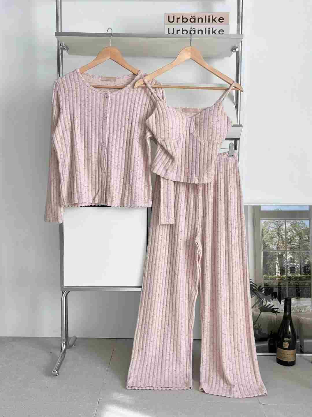 VICTORIA-P東大門㊣實拍女裝新品熱賣推薦休閑25秋冬睡衣三件套VICTORIA睡衣