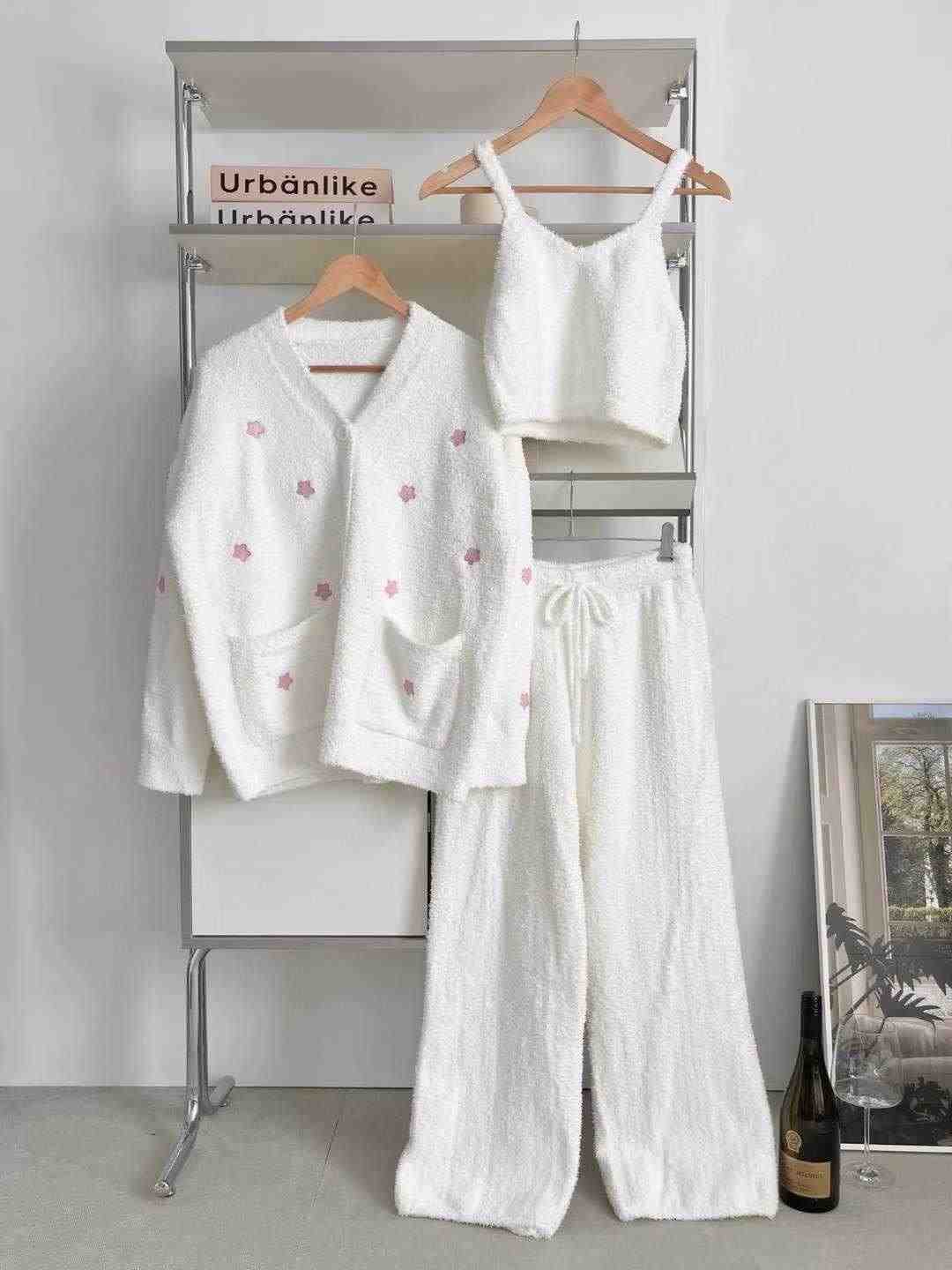 VICTORIA-P東大門㊣直郵女士新款職業休閑人氣25秋冬睡衣三件套VICTORIA睡衣