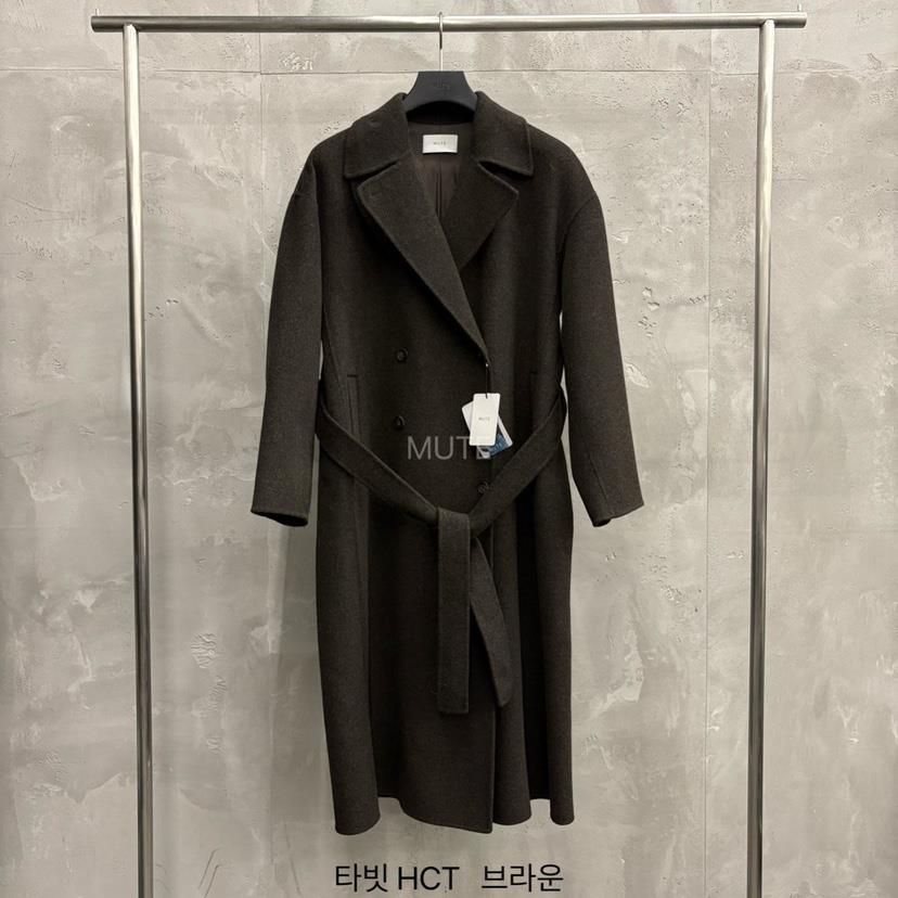 MUTE-P東大門㊣實拍女士新款真品職業時尚中長款大衣含腰帶MUTE中長款大衣