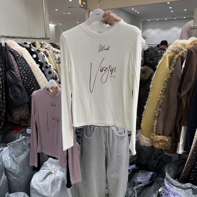 BENE韓國代購㊣女士新款人氣時尚休閑真品推薦職業熱賣長袖T恤BENE長袖T恤