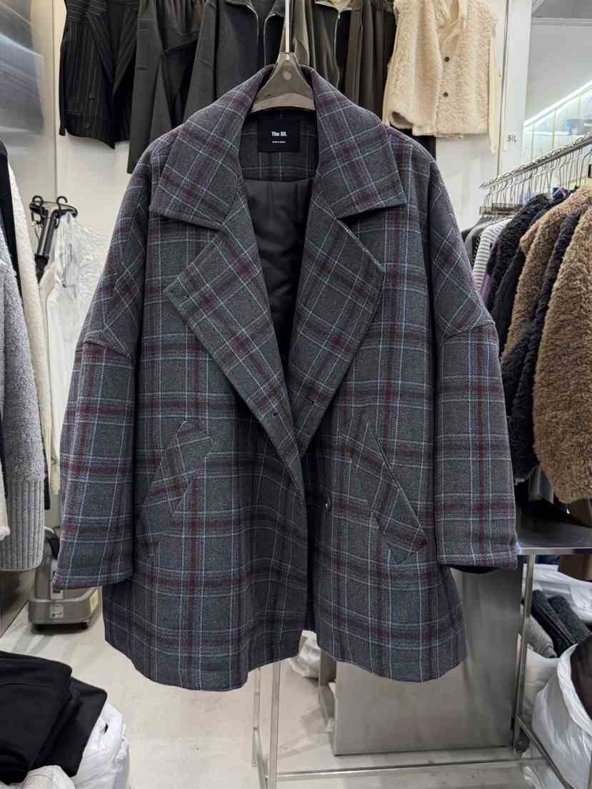 THE SIL韓國代購㊣女裝新款職業熱賣時尚25秋冬短款大衣斗篷THE SIL/1 2ILLY短款大衣