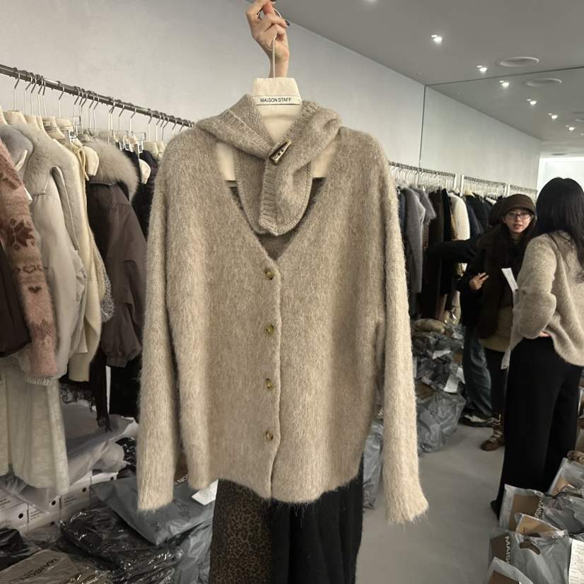 DOUBLE STANDARD/LE SMOKING/MAISONSTAFF東大門㊣代購女裝新款真品毛衣含帽子套裝開衫連帽MAISONSTAFF毛衣