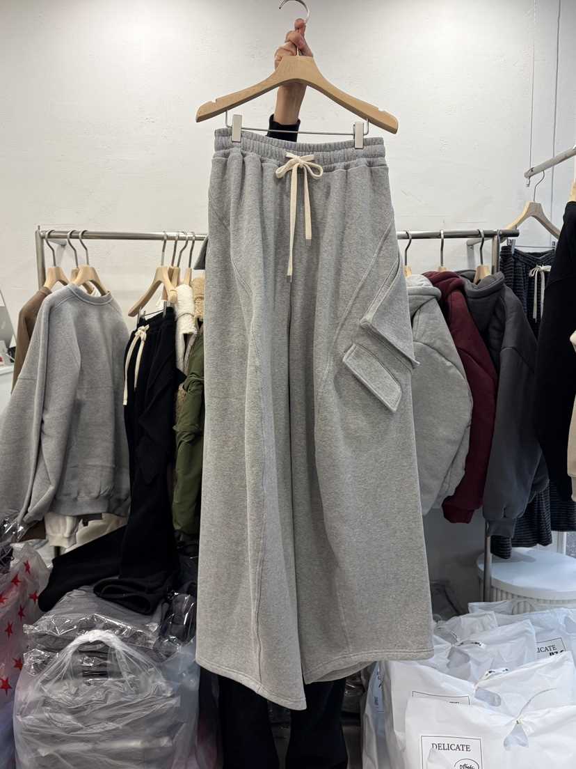 DELICATE東大門㊣代購女士新品推薦時尚職業休閑休閑褲口袋DELICATE休閑褲