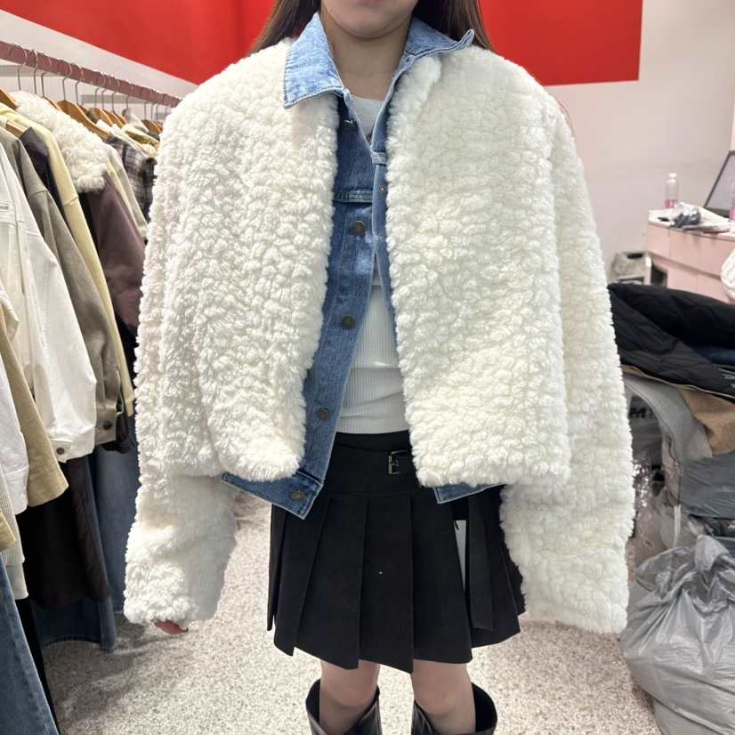 ATPZ東大門㊣直郵女裝新款休閑推薦真品熱賣短款棉服假兩件ATTENTION PLEAES短款棉服