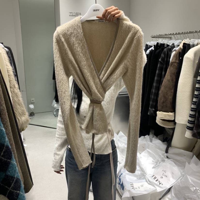 NUESE韓國直郵㊣女裝新款人氣時尚25秋冬真品推薦職業針織衫NUESE針織衫