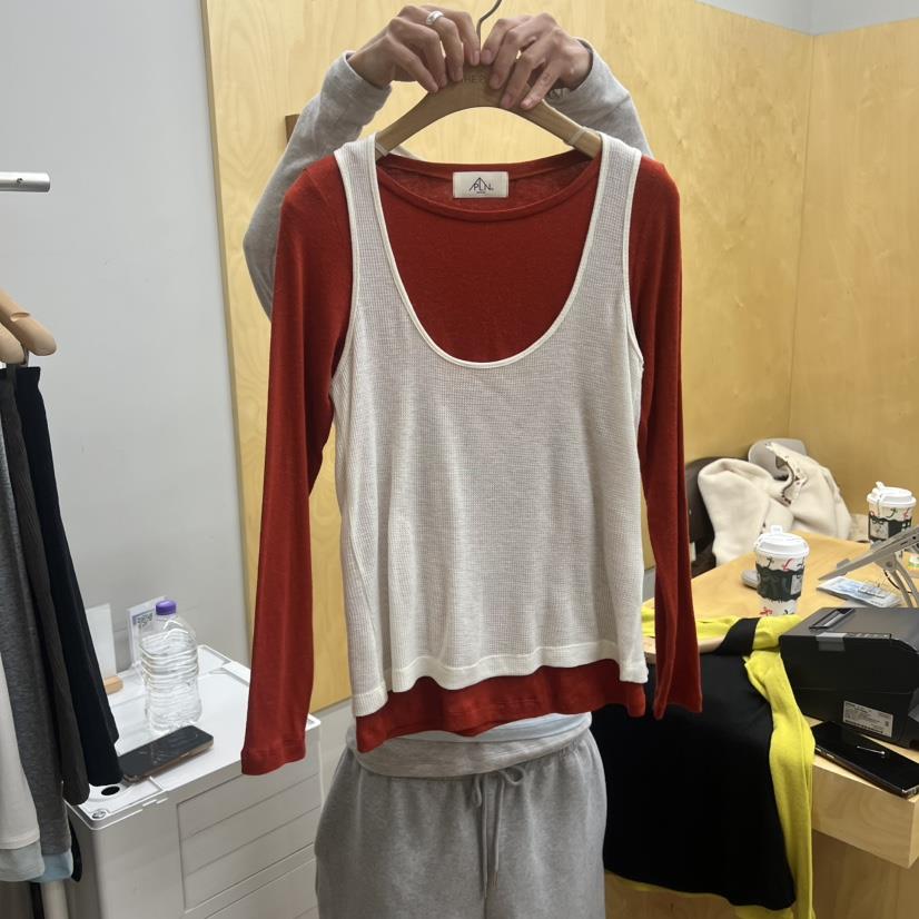 THEPLAN東大門㊣代購女士新品25秋冬推薦時尚套裝華夫格雙層THE PLAN套裝