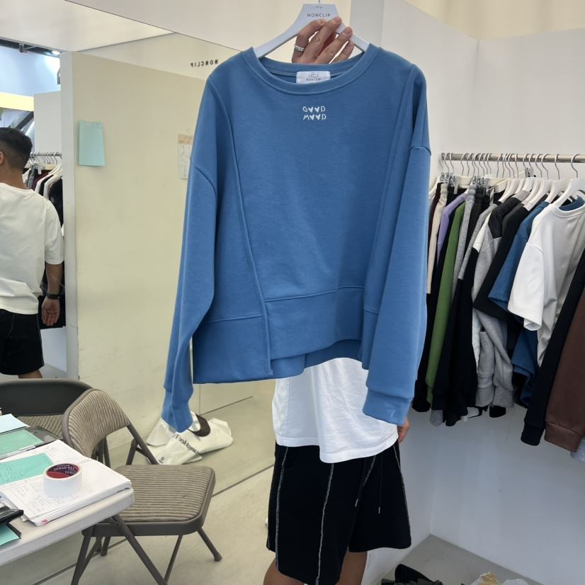 NON CLIP韓國直郵㊣女裝新款人氣25秋冬時尚休閑熱賣衛衣刺繡NON CLIP衛衣