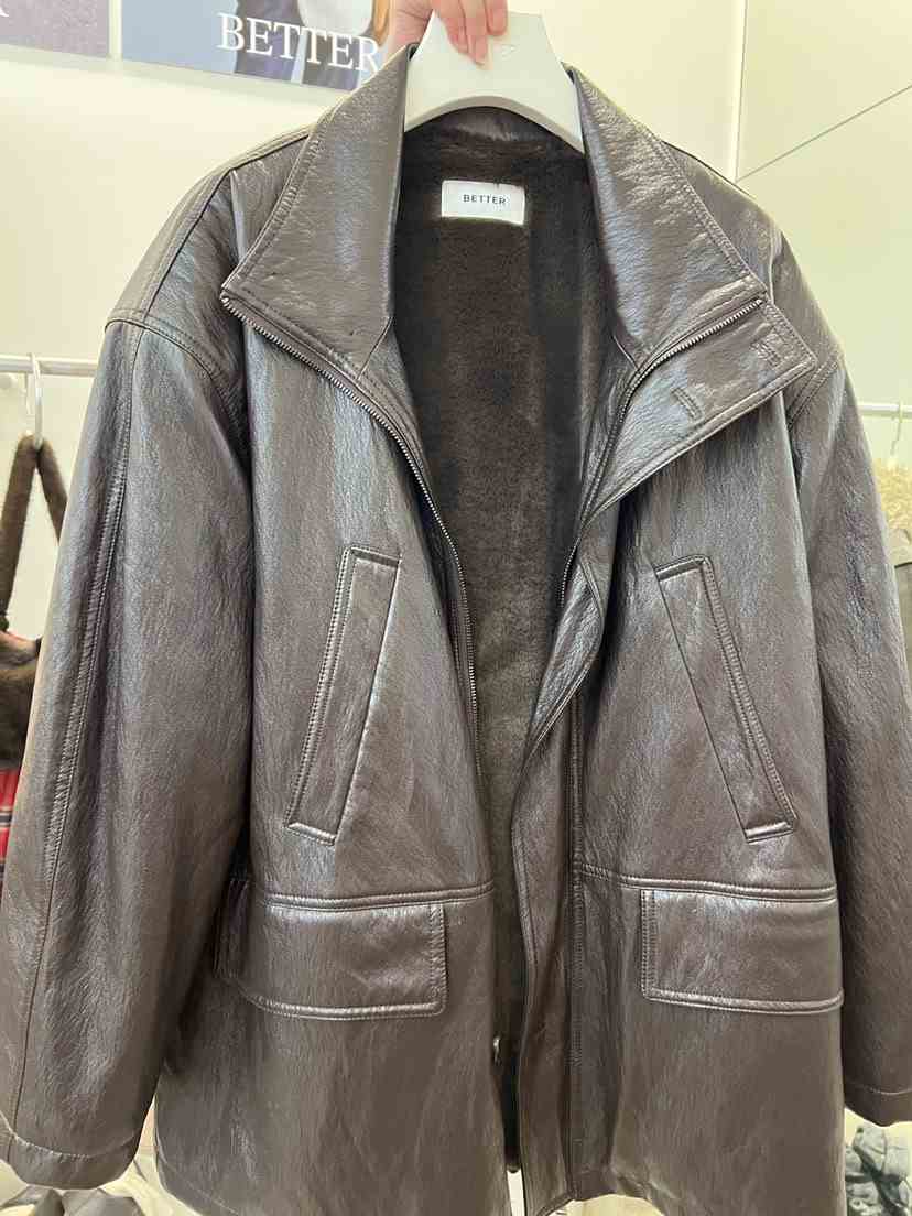 BETTER韓國代購㊣女士新品25秋冬熱賣推薦真品時尚夾克皮革BETTER夾克