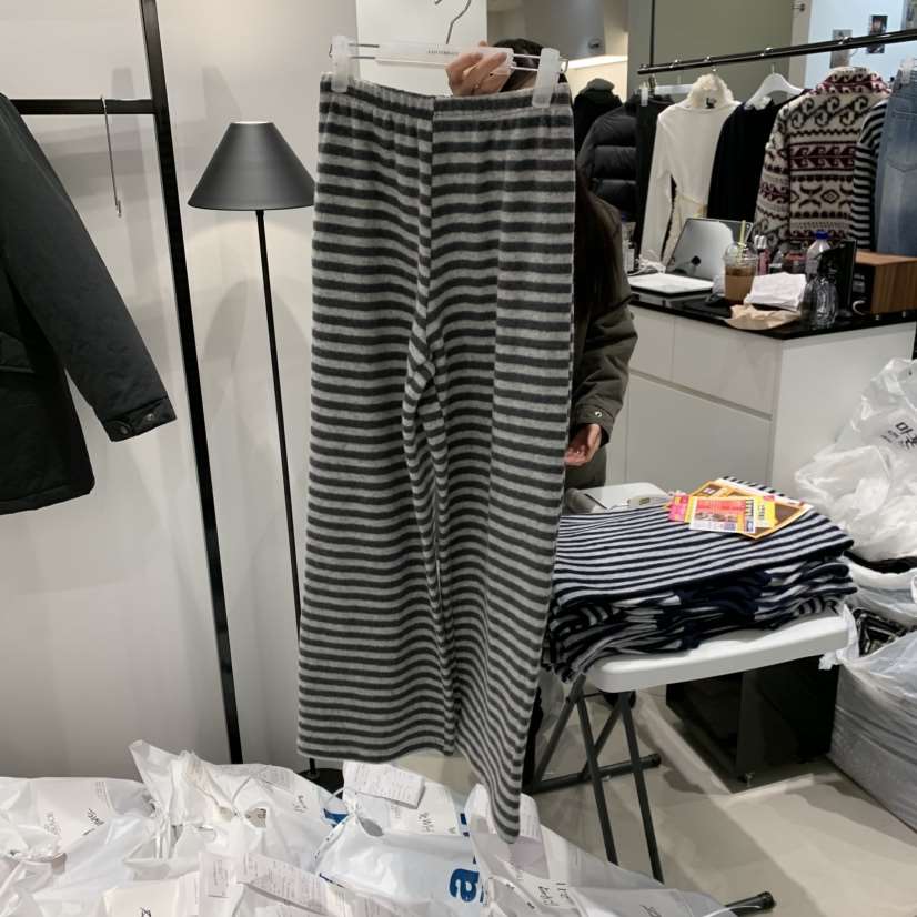 ANDTERRACE韓國直郵㊣女裝新品推薦人氣真品休閑休閑褲條紋ANDTERRACE休閑褲