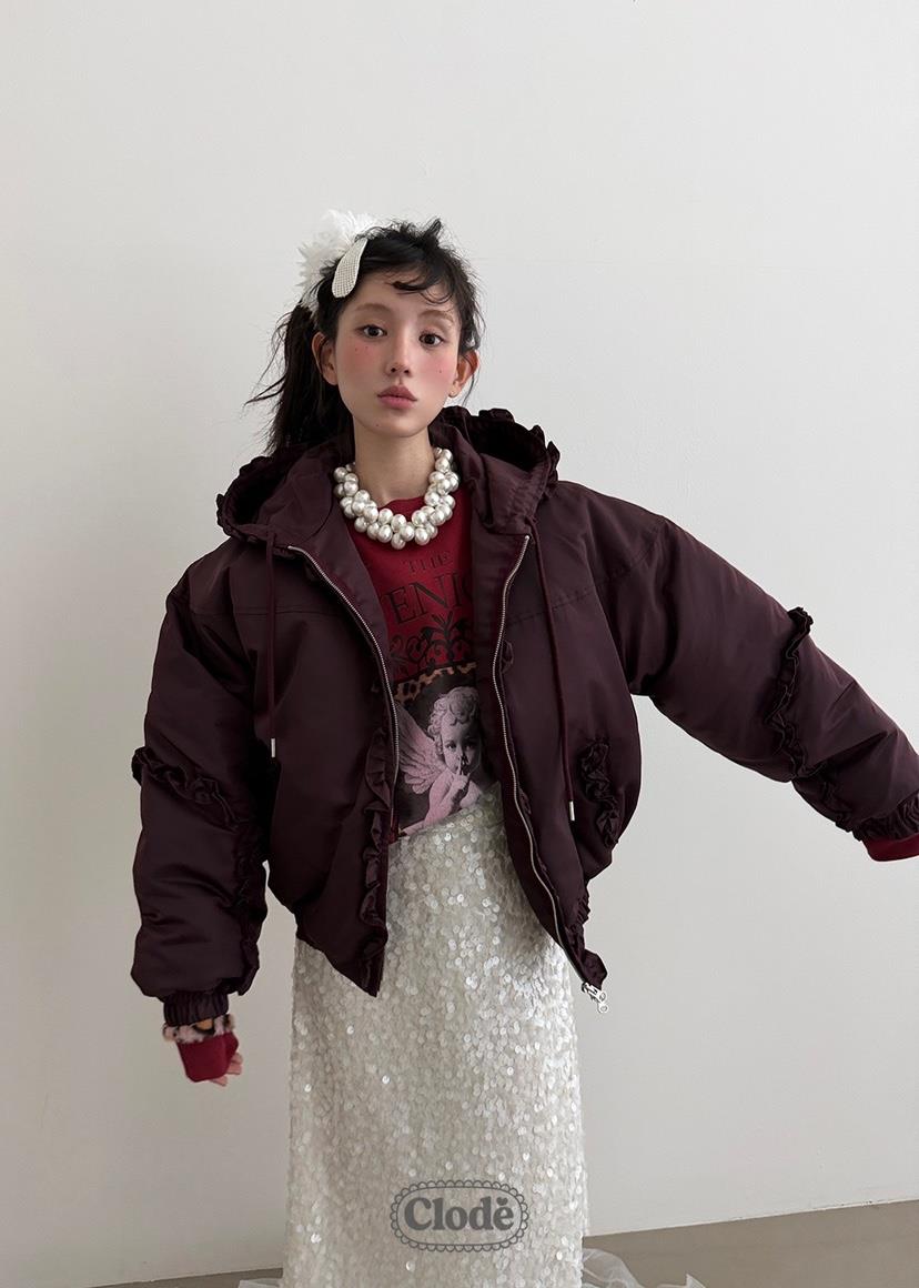 CLODE韓國直郵㊣女裝新款真品25秋冬職業休閑熱賣時尚短款棉服CLODE短款棉服