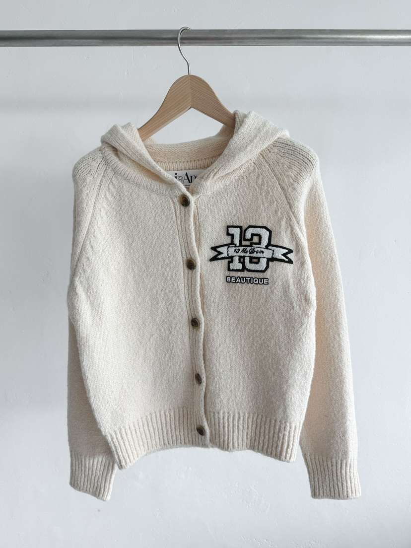 IAAN東大門㊣代購女士新款職業熱賣25秋冬休閑針織衫開衫連帽iaAn針織衫