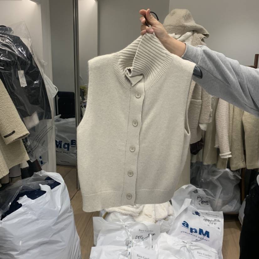 BIEN GARDER東大門㊣直郵女士新款職業25秋冬推薦馬甲高領BIEN GARDER馬甲