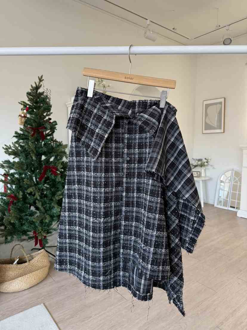 SOLAR東大門㊣代購女裝新款人氣時尚25秋冬半身裙中短裙流蘇SOLAR半身裙/中短裙