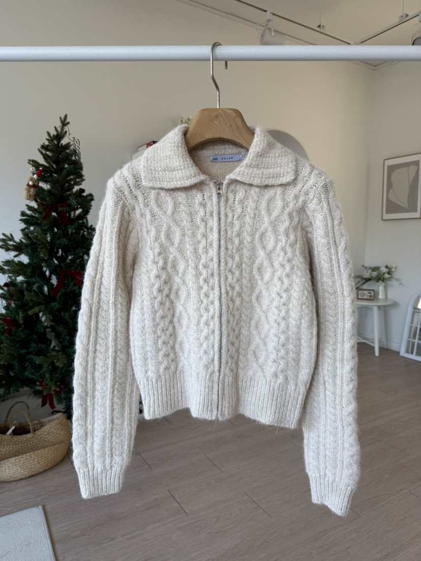 SOLAR東大門㊣實拍女裝新款真品25秋冬休閑時尚人氣針織衫拉鏈SOLAR針織衫