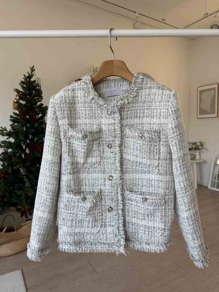 SOLAR東大門㊣代購女士新品熱賣人氣時尚職業休閑夾克粗花呢SOLAR夾克