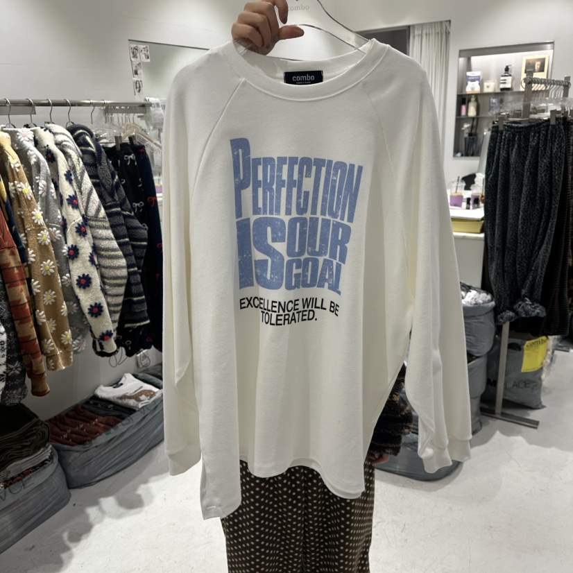 COMBO韓國代購㊣女裝新款推薦休閑熱賣真品時尚職業長袖T恤COM_BO長袖T恤