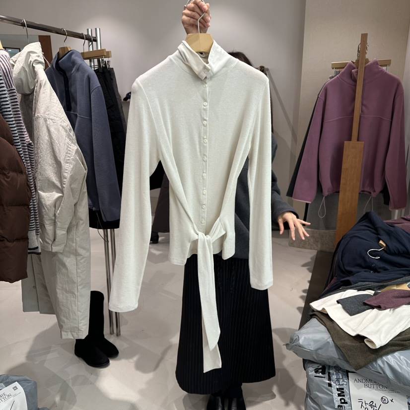 ANDMORE BUTTON韓國直郵㊣女裝新款25秋冬人氣針織衫羊毛紐扣ANDMORE BUTTON針織衫