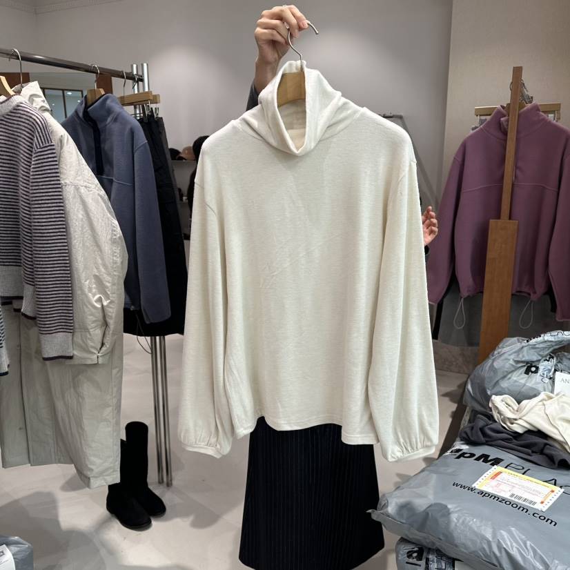 ANDMORE BUTTON韓國代購㊣女裝新品熱賣休閑長袖T恤安哥拉ANDMORE BUTTON長袖T恤