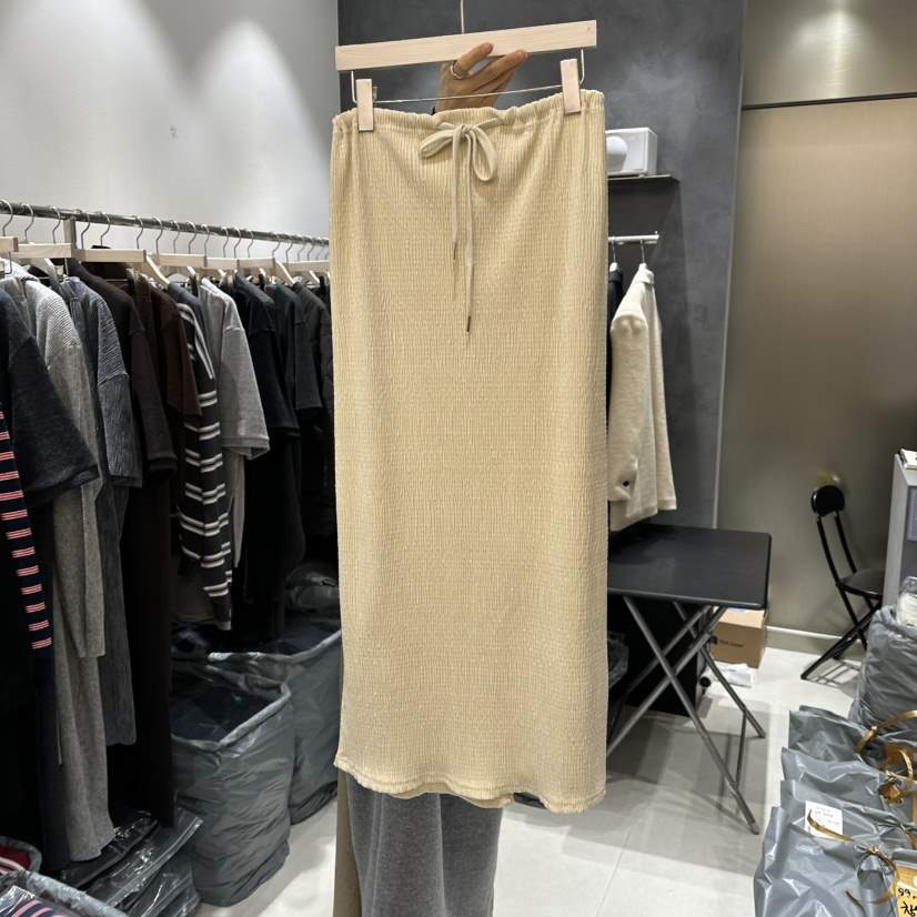 OPEN韓國代購㊣女裝新款熱賣真品人氣25秋冬職業長裙天鵝絨OPEN長裙