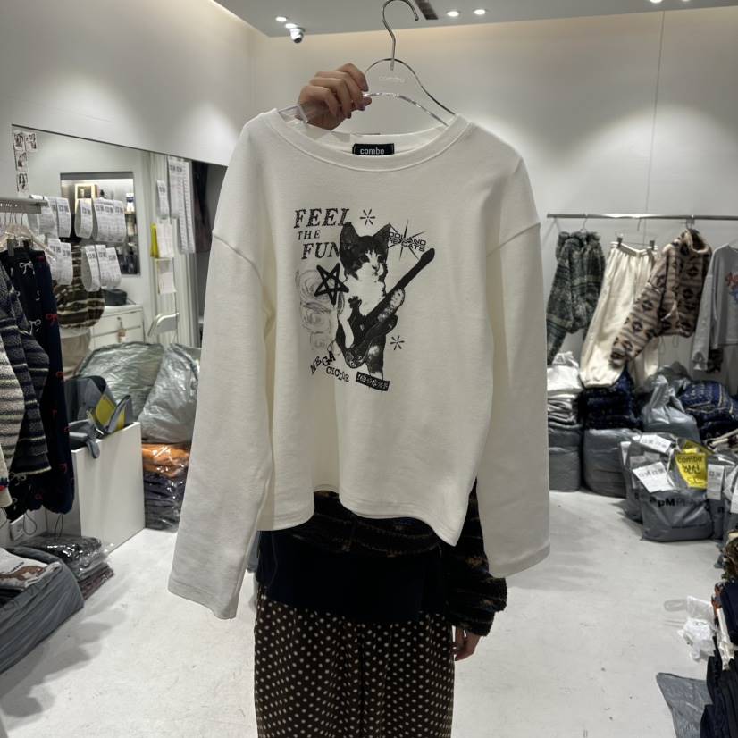 COMBO東大門㊣代購女士新款休閑時尚推薦25秋冬真品長袖T恤COM_BO長袖T恤