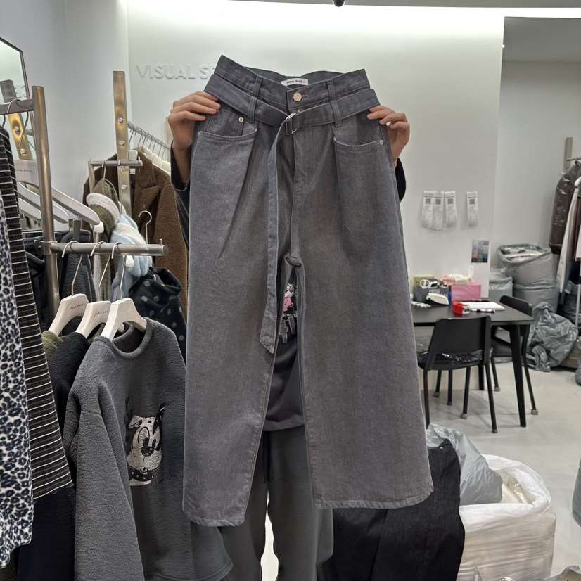 VISUAL SPACE東大門㊣直郵女士新款推薦真品休閑休閑褲腰帶VISUAL SPACE休閑褲