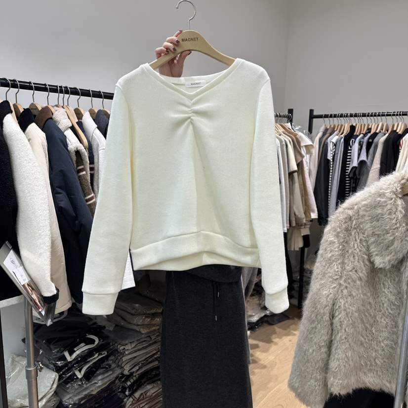 M.G.N東大門㊣實拍女士新款熱賣休閑25秋冬時尚長袖T恤羊毛MAGNET長袖T恤