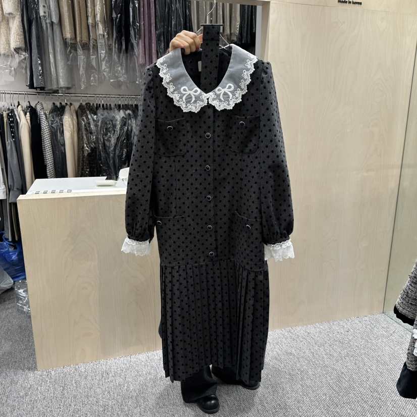 ANNA VERRY-P東大門㊣直郵女士新品時尚25秋冬連衣裙褶裥ANNA VERRY-P連衣裙