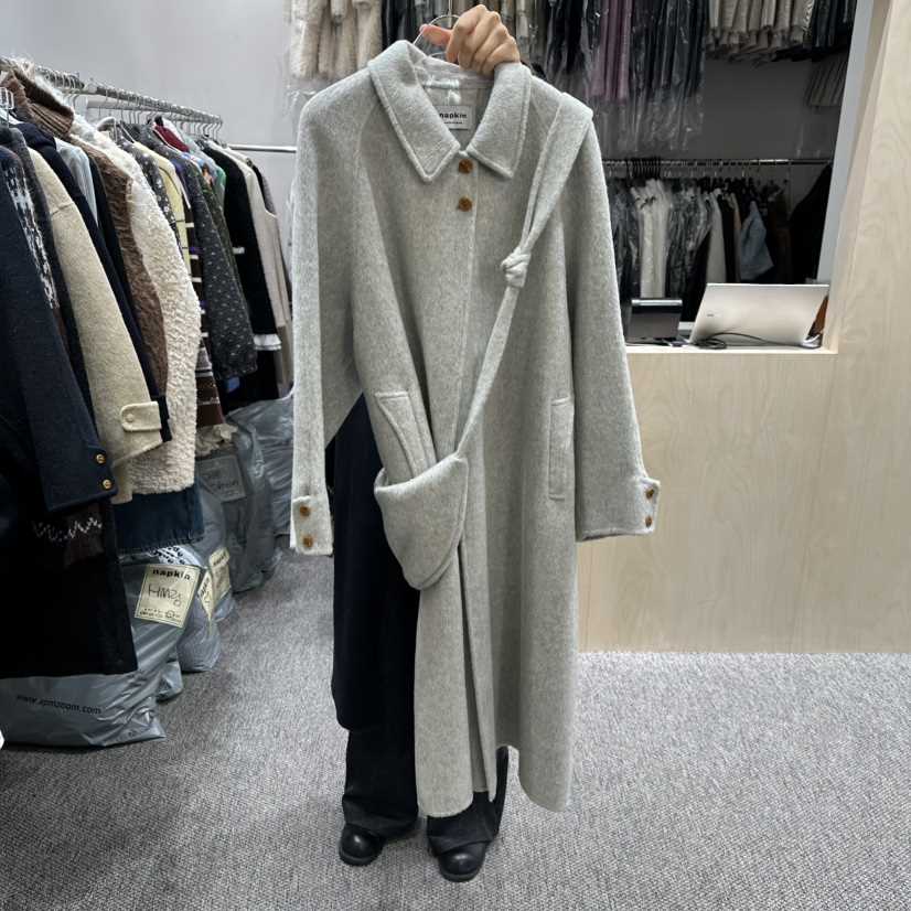 ANNA VERRY-P韓國直郵㊣女裝新品真品25秋冬中長款大衣不含包ANNA VERRY-P中長款大衣