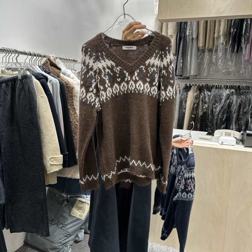 ANNA VERRY-P韓國代購㊣女裝新款人氣休閑25秋冬真品針織衫ANNA VERRY-P針織衫