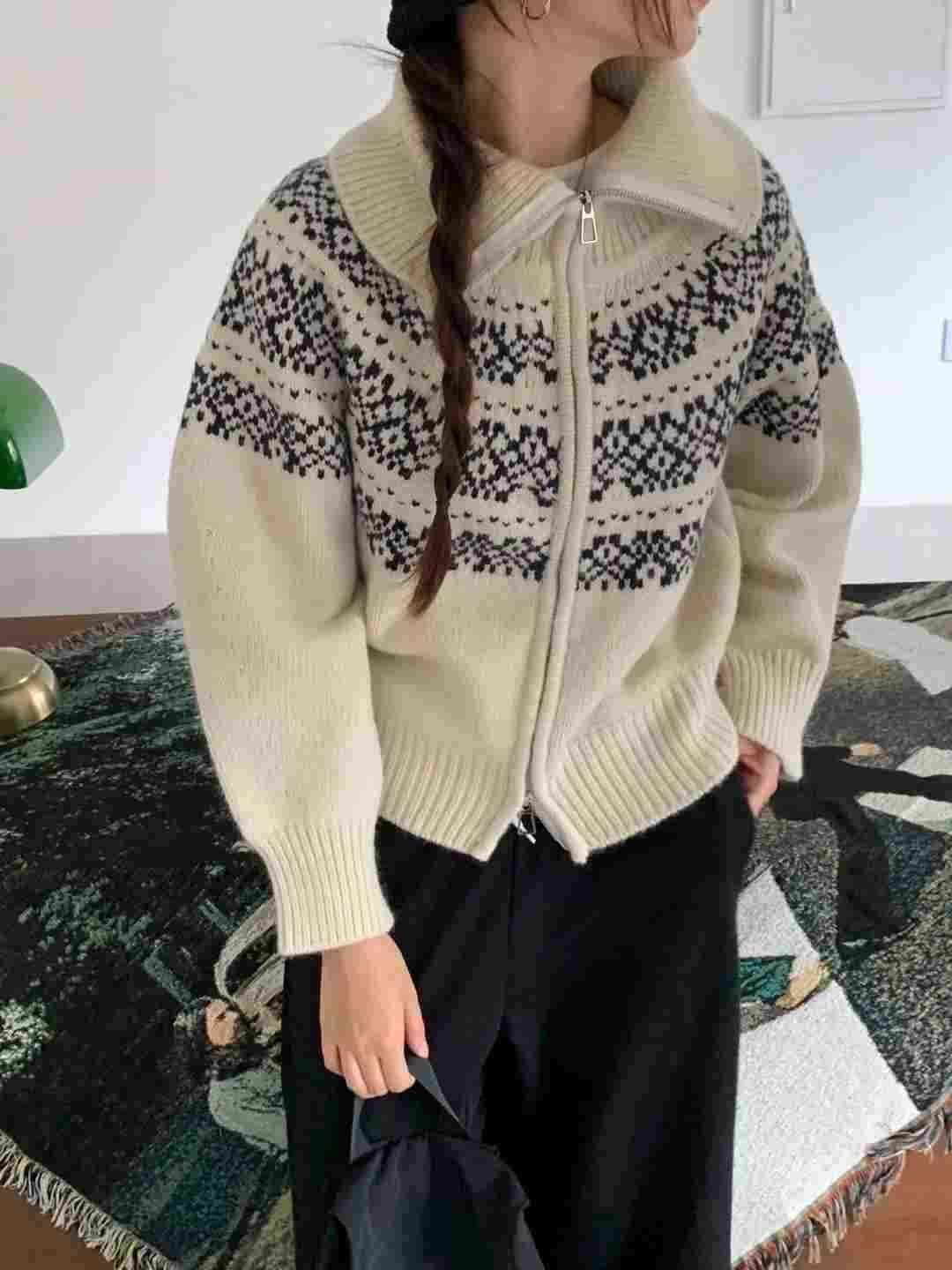 EROOM東大門㊣直郵女裝新品熱賣休閑25秋冬職業真品針織衫拉鏈EROOM針織衫