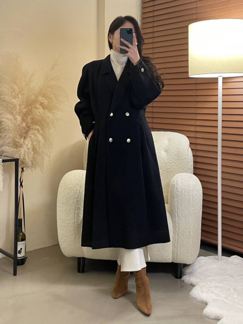 MILUI東大門㊣代購女裝新款熱賣人氣推薦25秋冬時尚中長款大衣MILUI中長款大衣