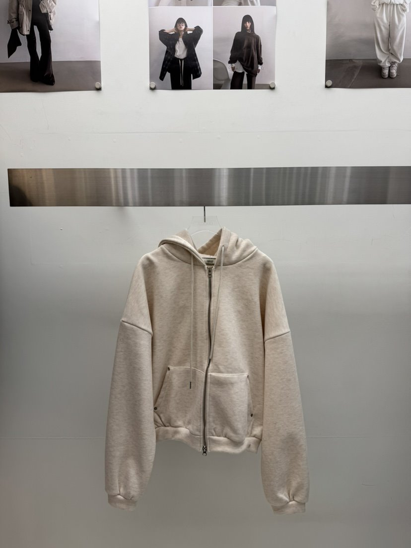 AMOOD東大門㊣直郵女裝新款職業25秋冬真品衛衣雙排扣連帽衫AMOOD衛衣