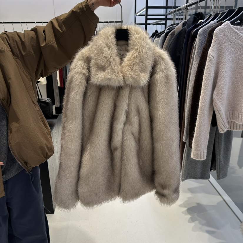 OSOO東大門㊣直郵女士新品休閑時尚熱賣真品推薦短款大衣貂皮OSOO短款大衣