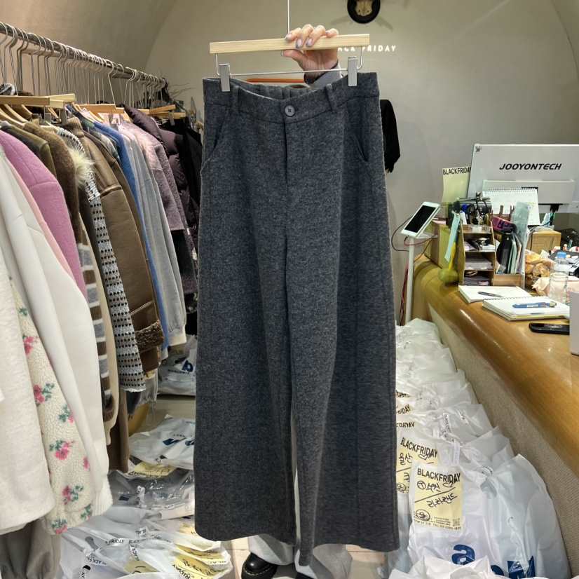 BLACKFRIDAY韓國代購㊣女士新品時尚25秋冬職業熱賣休閑褲羊毛BLACK FRIDAY休閑褲