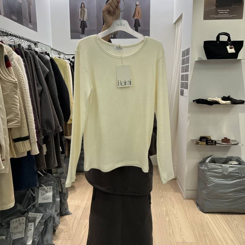 REIRAI韓國代購㊣女裝新款人氣真品職業休閑25秋冬長袖T恤羊毛Reirai長袖T恤