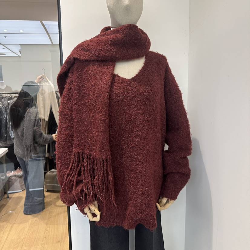 aube nunt韓國直郵㊣女裝新款推薦熱賣真品時尚毛衣含圍巾aube nunt毛衣