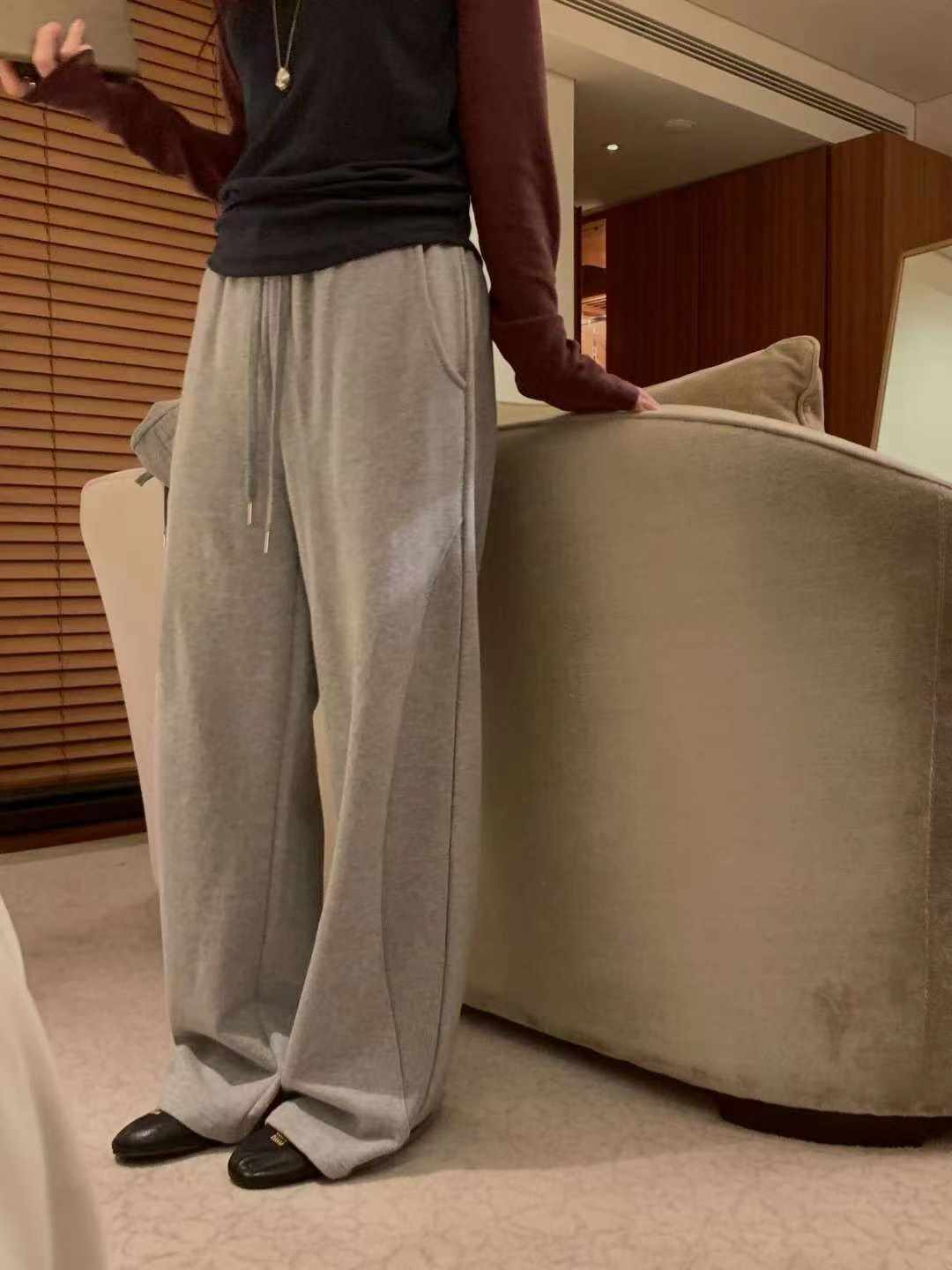 MIELLE-미엘르-OT韓國代購㊣女士新款熱賣休閑休閑褲連帽MIELLE-미엘르-OT休閑褲