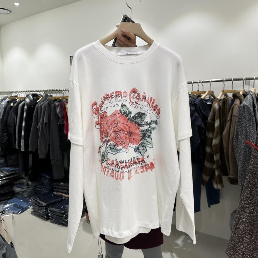 REPELLER東大門㊣直郵女士新款人氣推薦熱賣長袖T恤假兩件復古REPELLER長袖T恤